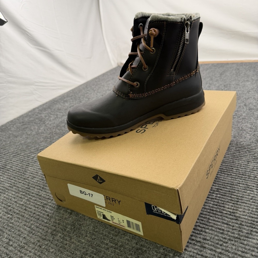 Sperry Maritime Repel Outdoor Snow Boots Women's 7 Black Thinsulate New In Box